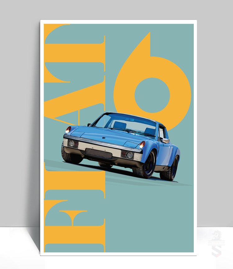 アートポスター マティアス・ファルドバッケン ミュージアムポスター The Air Factor-ALUMINUM POSTERS Flat 6 Blue Porsche 914-6 Poster